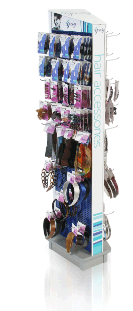 Goody's rebranding with Floor Modle to display their unique line of hair stylilng accessories. Flexibility to support future planogram, package 